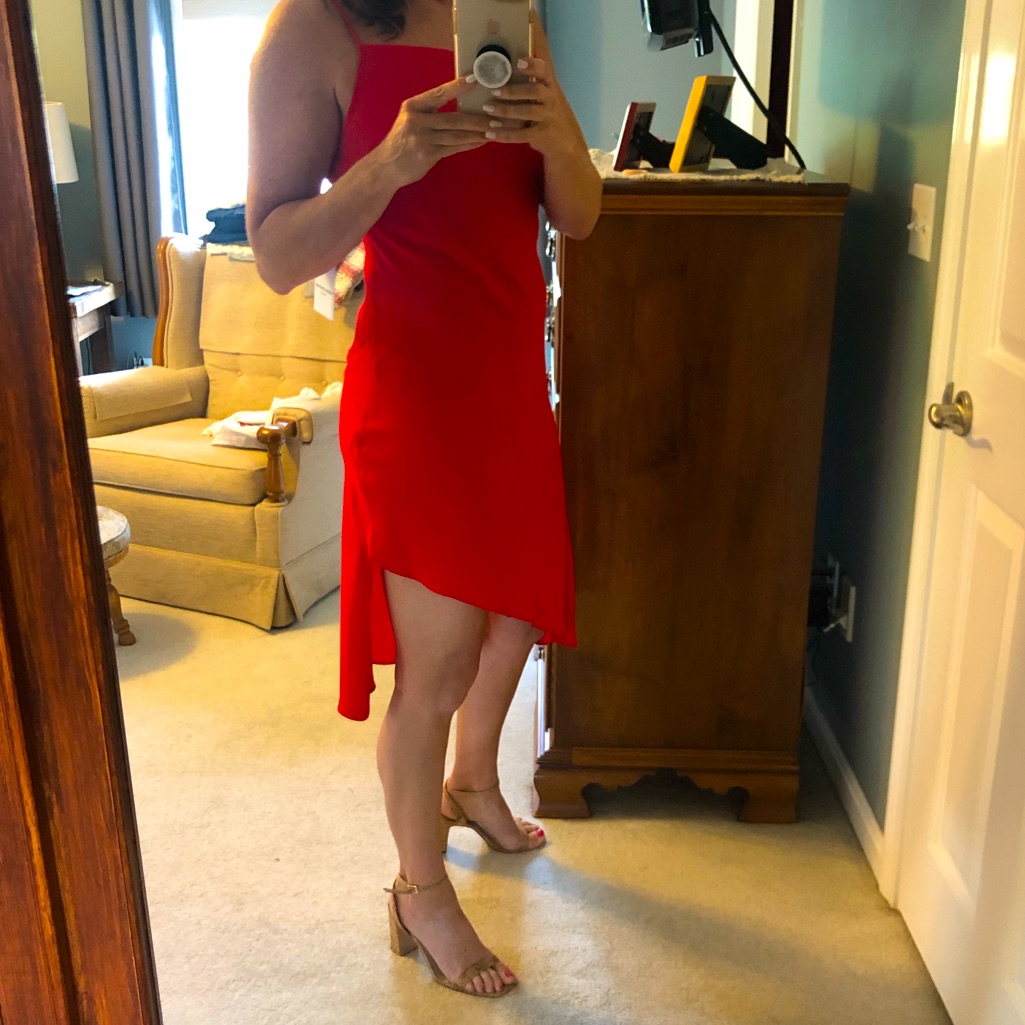 New Red Amanda Uprichard Slip Dress